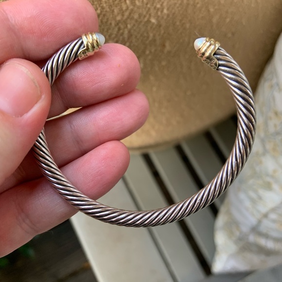 David Yurman Classic Cable Bracelet with 14K Yellow Gold and Pearls, 5mm - Picture 7 of 13